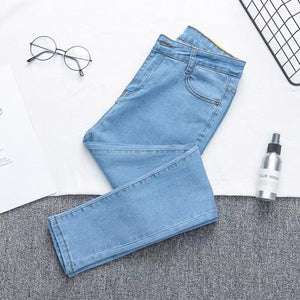 Vintage Denim Pencil Pants Women High Waist Stretch Skinny Jean Ladies Summer Casual Elastic Slim Sexy Plus Size Denim Trousers