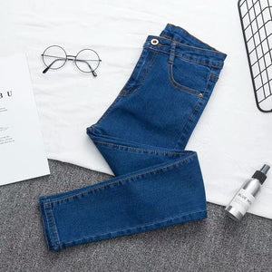 Vintage Denim Pencil Pants Women High Waist Stretch Skinny Jean Ladies Summer Casual Elastic Slim Sexy Plus Size Denim Trousers