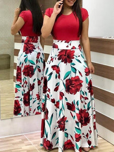 Drees women dots print maxi dress pleated Short sleeve female casual straight dresses chic ankle length Bow Summer Pink Clothes